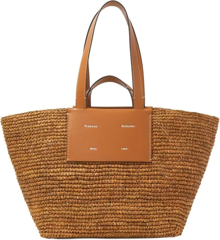 large Morris raffia tote bag