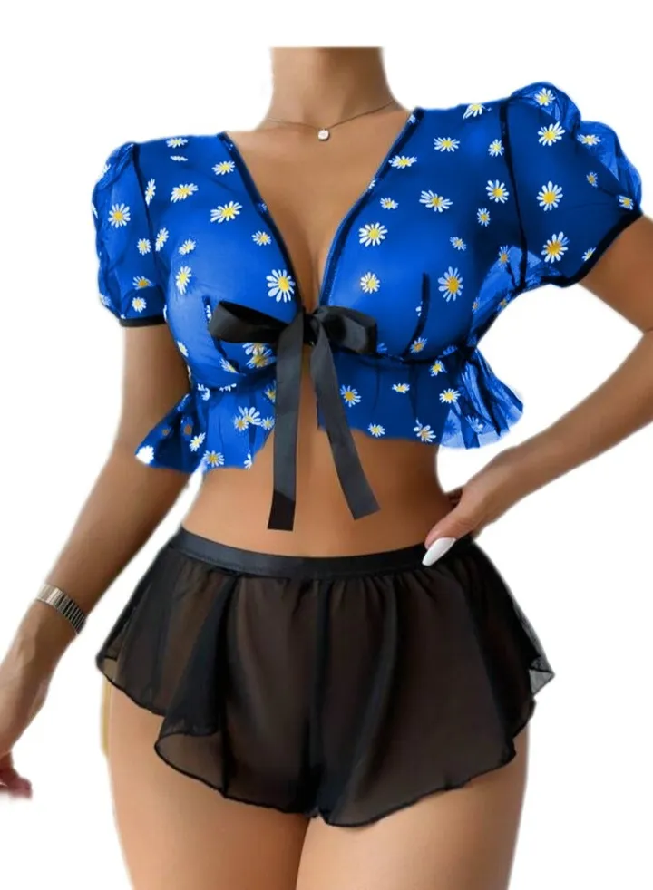 Lingerie Babydoll Playsuit 1006 blue