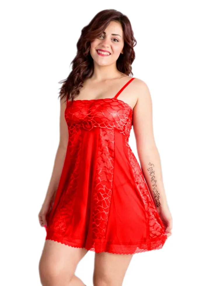 Short Lingerie Babydoll Dress 730 Red