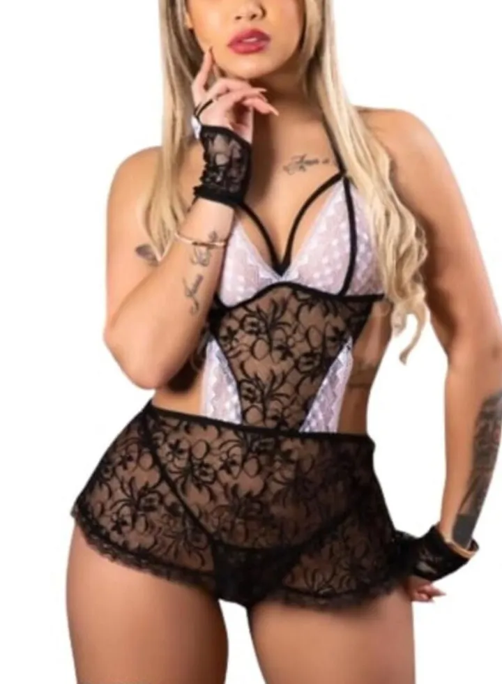 Babydoll lingerie for women, transparent lace