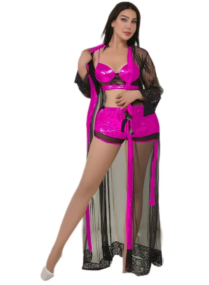 Lingerie Babydoll Playsuit 0240 fuchia