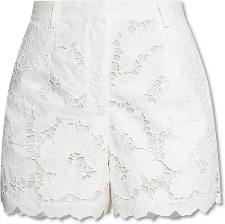 Self-Portrait High-Waist Openwork Shorts