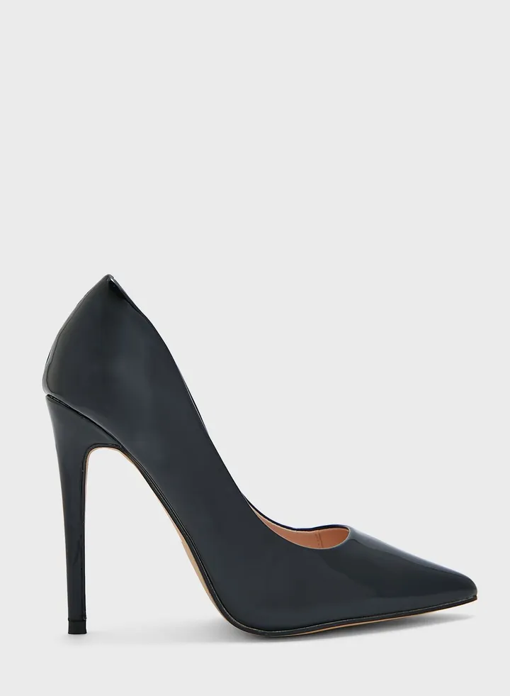 Wide Fit Patent High Heel Pump