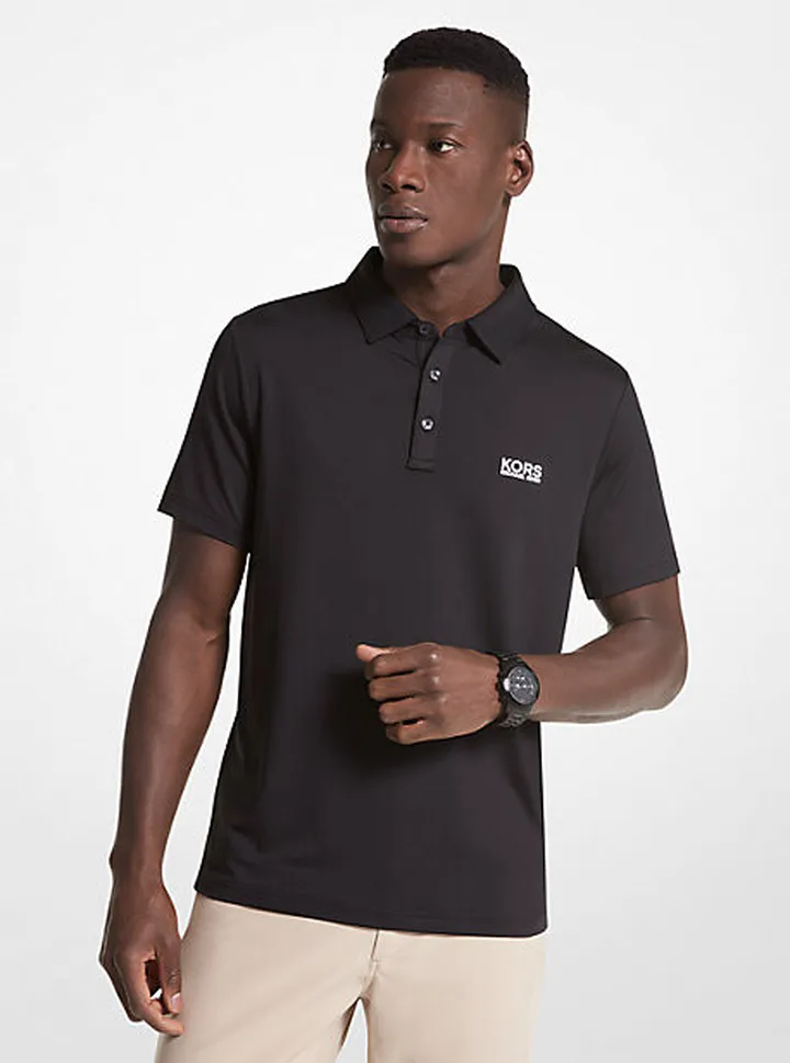 Golf Logo Stretch Jersey Polo Shirt