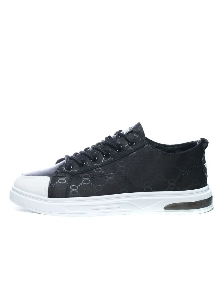 Basic Flat Canvas Sneakers For Men - Black