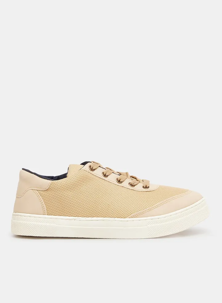 Mesh Detail Low Top Sneakers