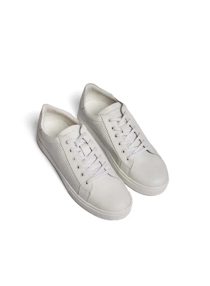 Fancy Genuine Leather Lace - Up Sneakers