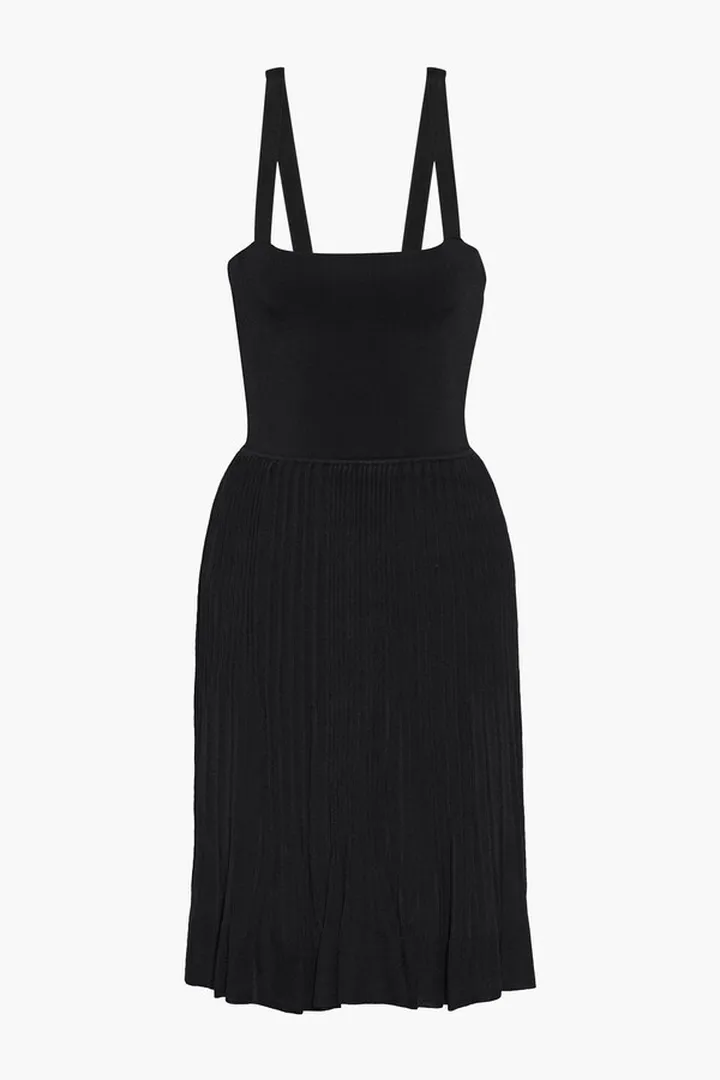 Pleated knitted dress