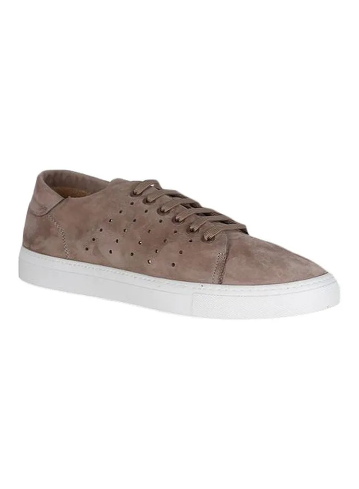 Lace-up Leather Sneakers Brown