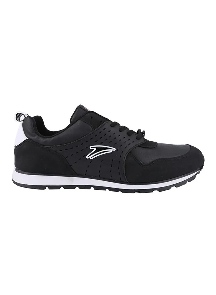 Pu Leather Lace Up Sneaker Black