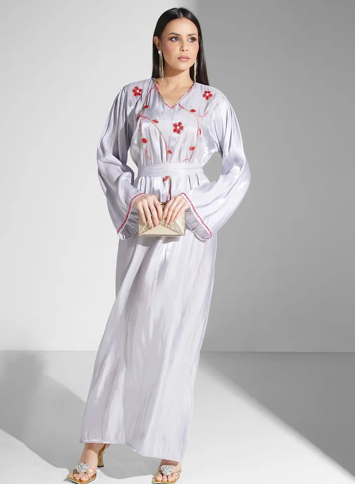 Embellished Belted Jalabiya