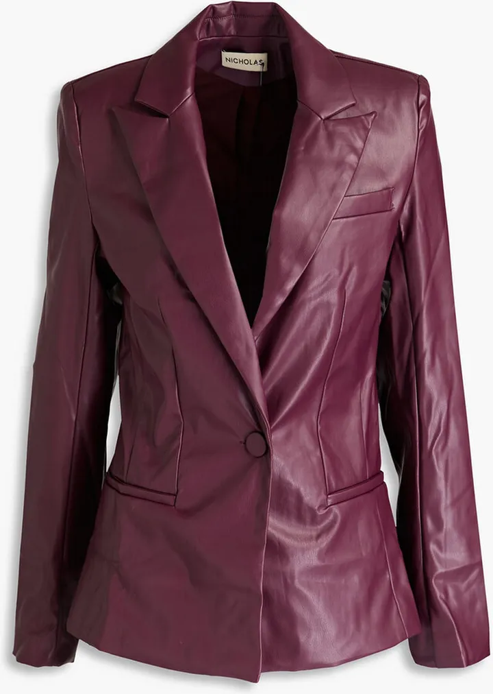 Everly faux leather blazer