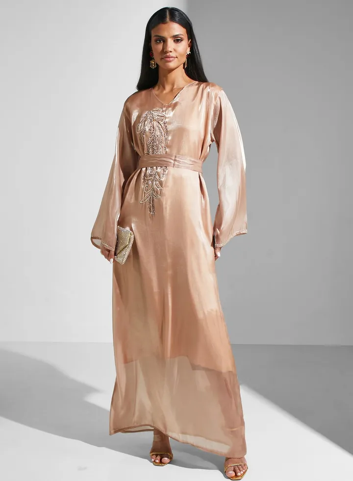 Embellished Belted Jalabiya