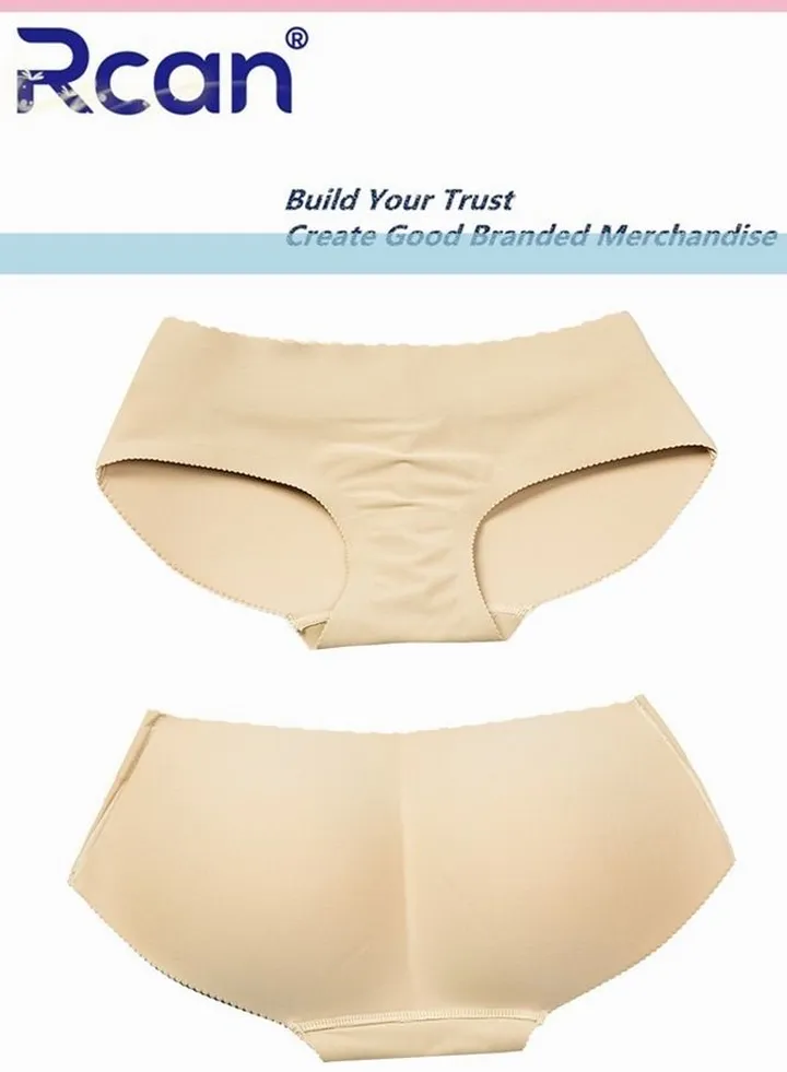 Ladies Breathable High Elasticity Low Waist Lifting Hip Curve Body Shaper Briefs Friendly Material Filling Seamless Panties For Women S-XL