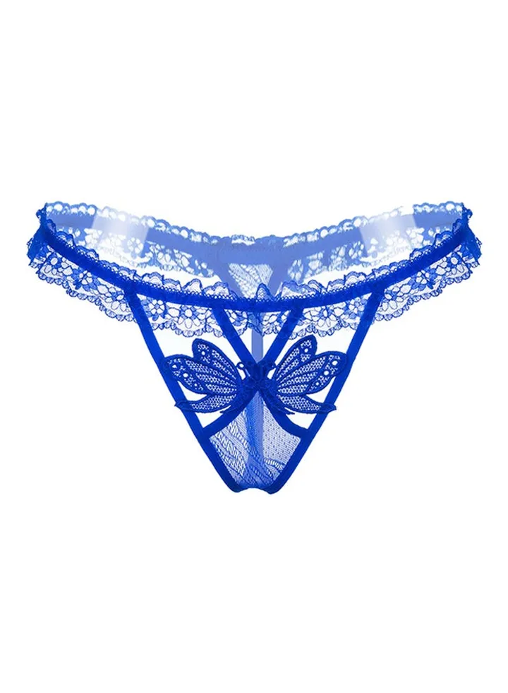 Lace Perspective Briefs Blue