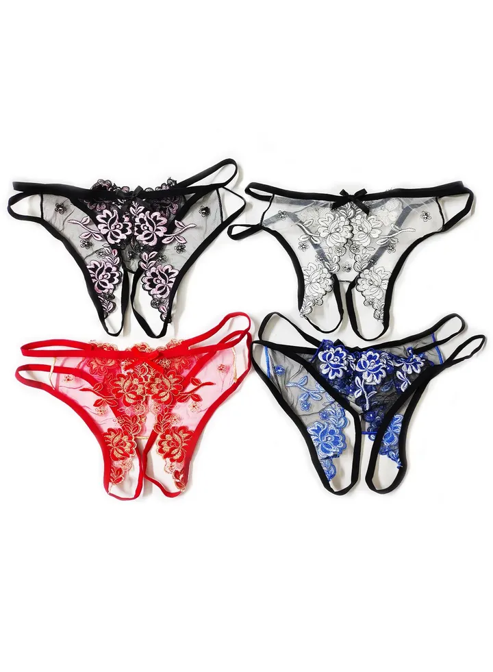 4 Pcs Women Girl Lace Briefs Set Swimming wear Underwear Anti-bacterial Breathable Waist Body Shaper Underpants Panty Slimming Elastic Briefs,Nightwear Evening Wear