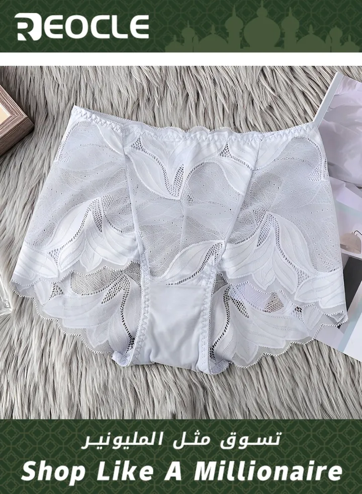 Women's Lace Briefs Transparent Mid-waist Women's Hollow Breathable Comfortable Briefs Women's