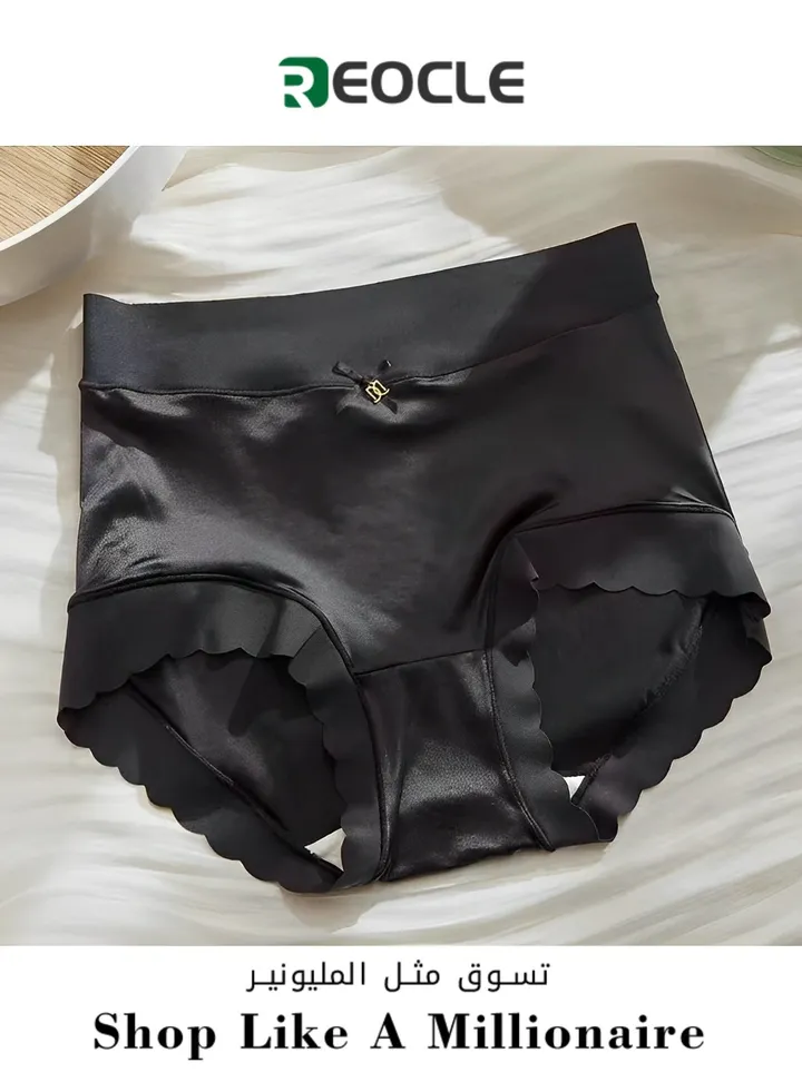 Women's Brief Panties High-Waisted Ice Silk Underwear Moisture-Wicking Underwear Super Soft Designed with Comfort in Mind High Waist Triangle Pants for Women