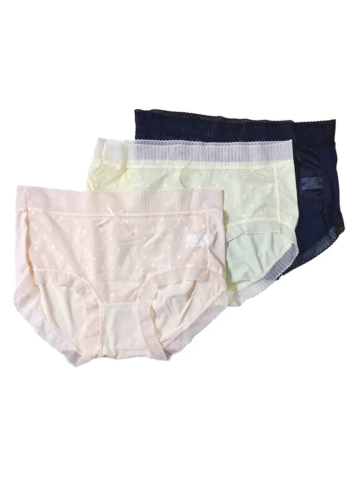 3-Piece Women Girl Lace Briefs set Swimming wear Underwear Anti-bacterial Breathable Waist Body Shaper Underpants Panty Slimming Elastic Briefs,Nightwwear Evening Wear L(45kg-65kg)