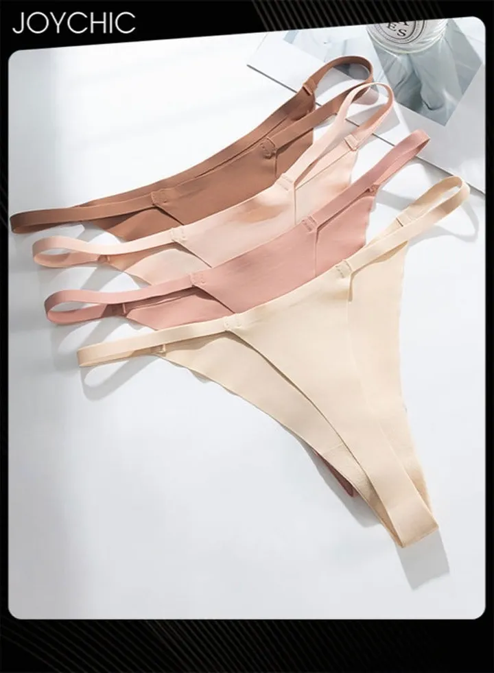 4 Piece of Solid Pattern Women Briefs Ice Skin-friendly Quick-drying and Breathable Ladies Low Waist Underwear with High Elastic for All Seasons