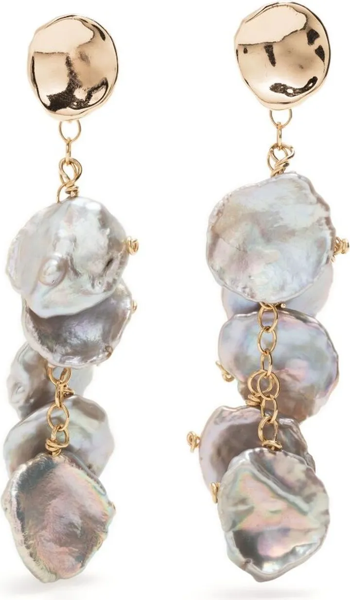 Gold-Plated Petal Drop Earrings