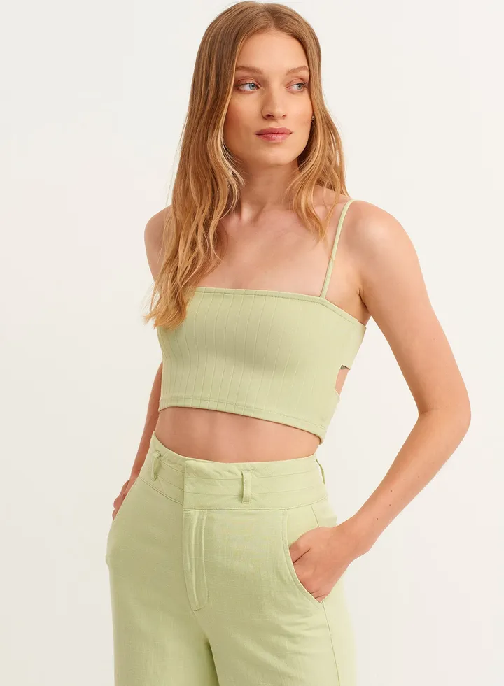 Padded Tunic With Fashionable Details Green