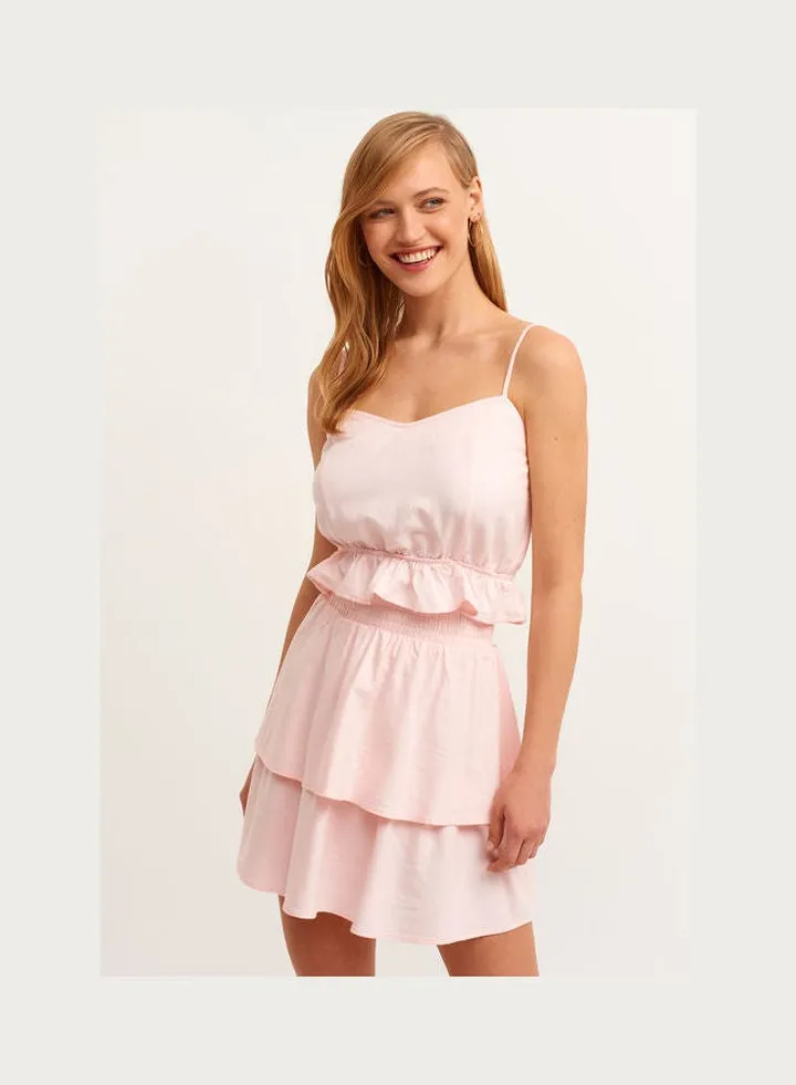 Padded Tunic With Fashionable Details Pink