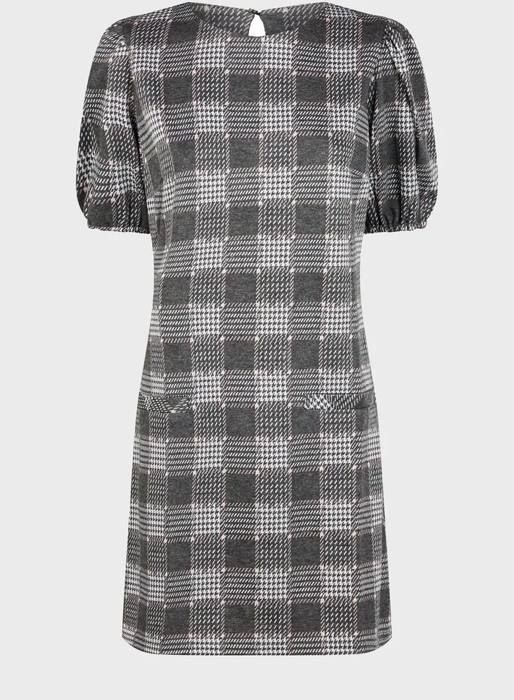 Puff Sleeves Check Tunic
