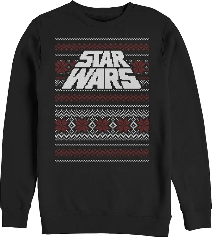 Men's Star Wars Ugly Christmas Logo Sweatshirt - Black - 3X Large