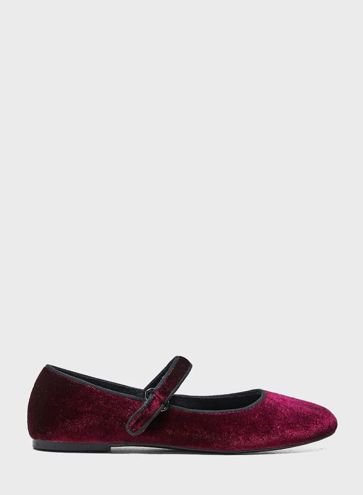 Kids Velvet Ballerinas
