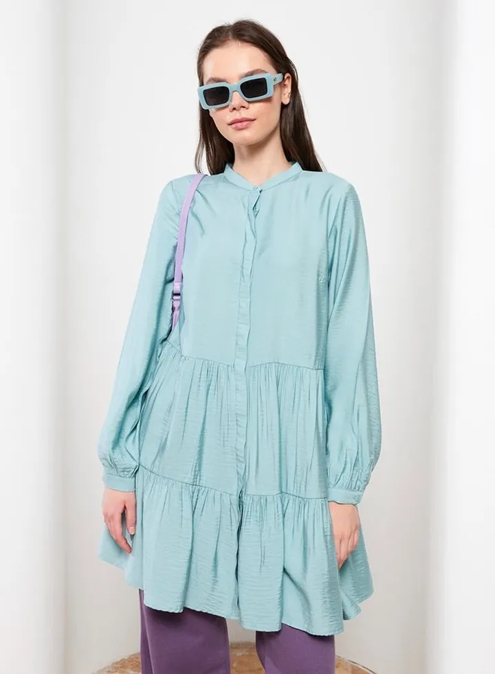 Crew Neck Straight Long Sleeve Women's Tunic