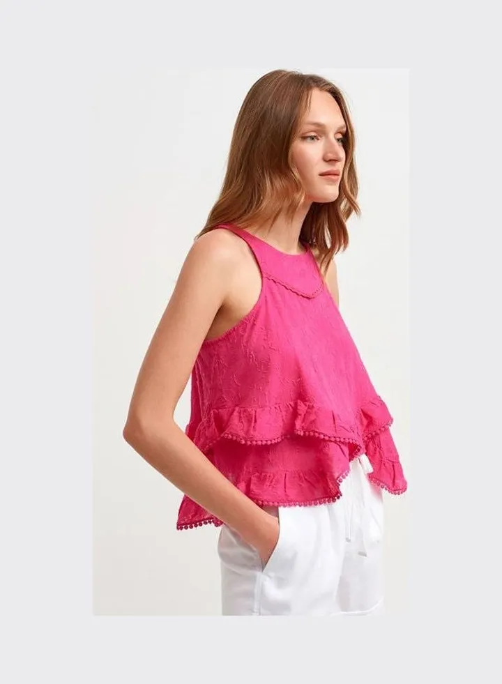 Padded Tunic With Fashionable Details Pink
