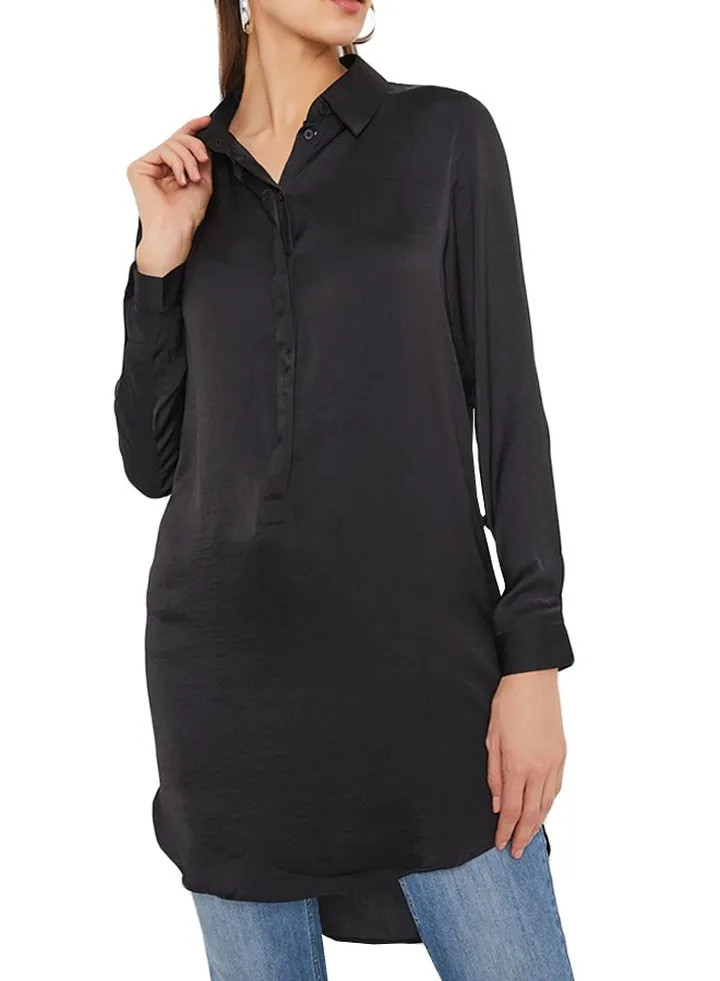 Regular Tara Lo-Hi Tunic Black