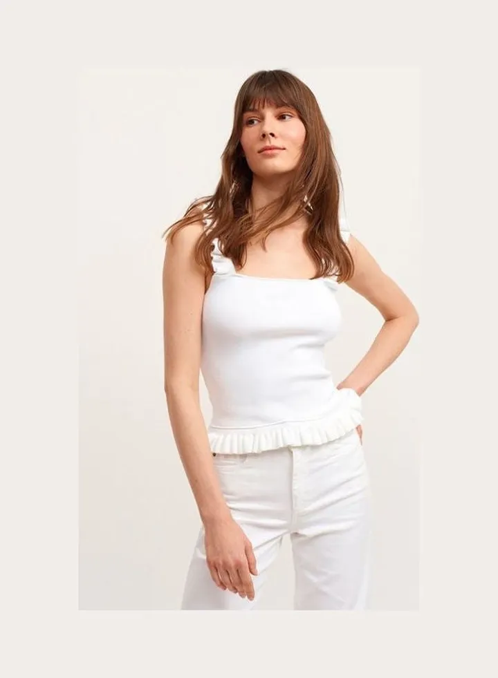 Padded Tunic With Fashionable Details White