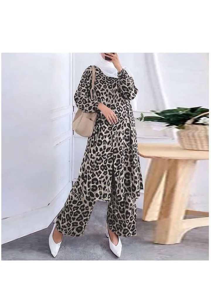 Women's suit wide neck top fashion elegant loose casual suit