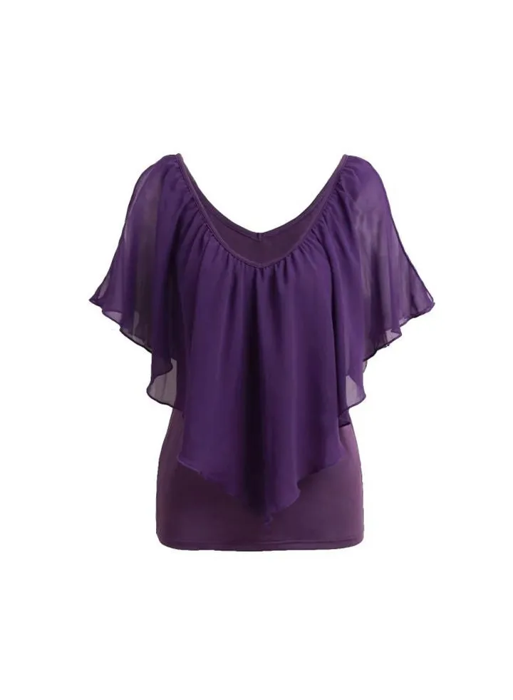 Cold Shoulder Tunic Purple