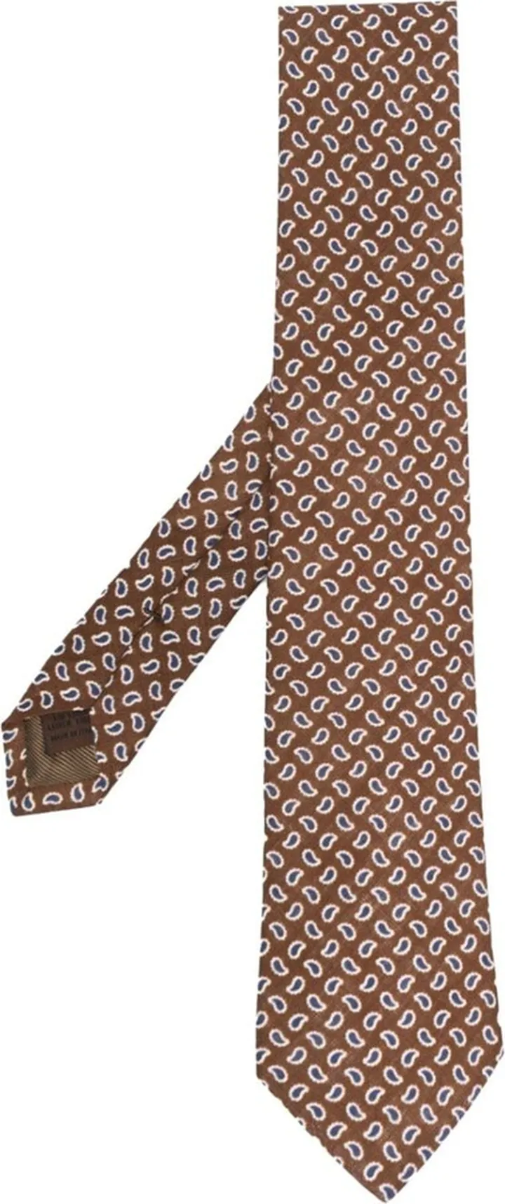 Graphic-Print Linen Tie