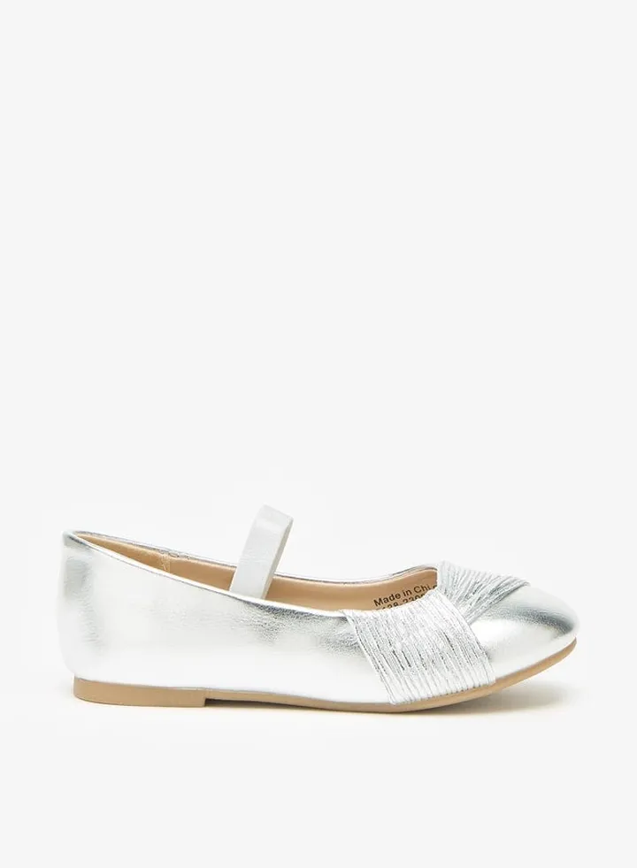 Girls Drape Accent Slip-On Round Toe Ballerina Shoes