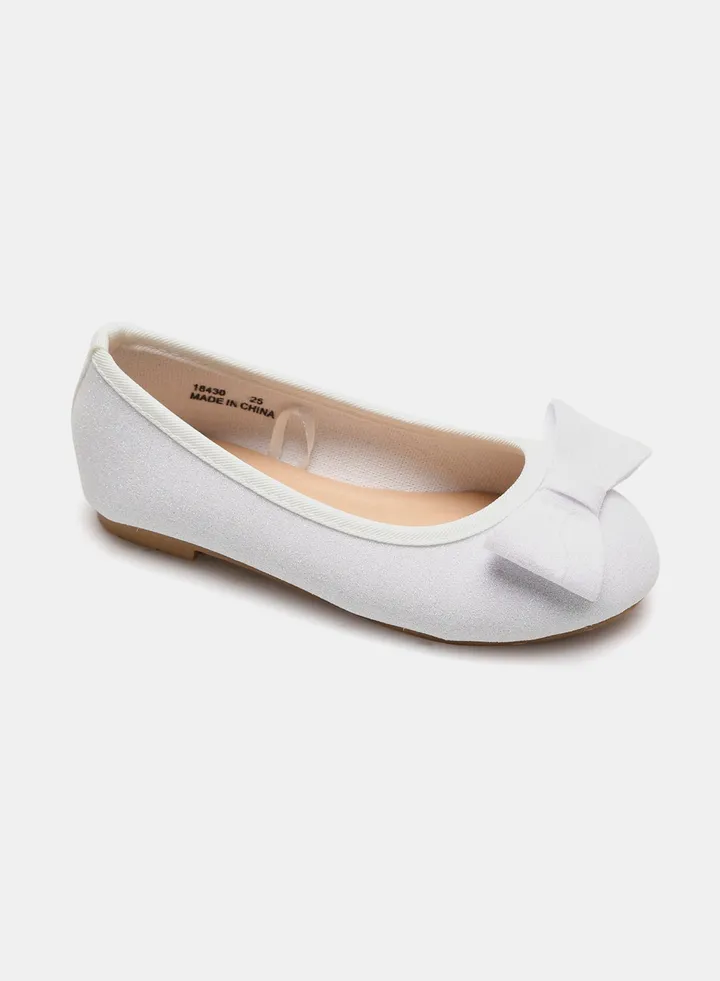Girls Fashionable Casual Ballerinas Silver