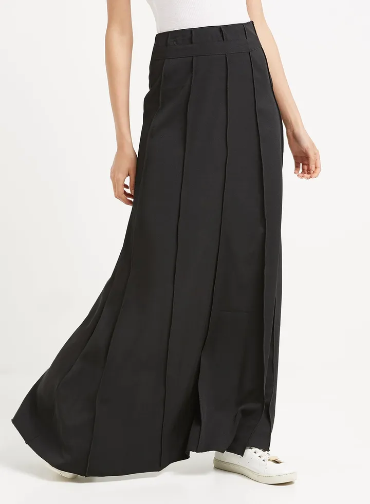 Plain Long Skirt Black