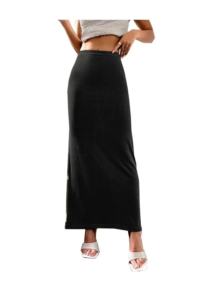 New Women's Slim Half Skirt Solid Color Long Skirt