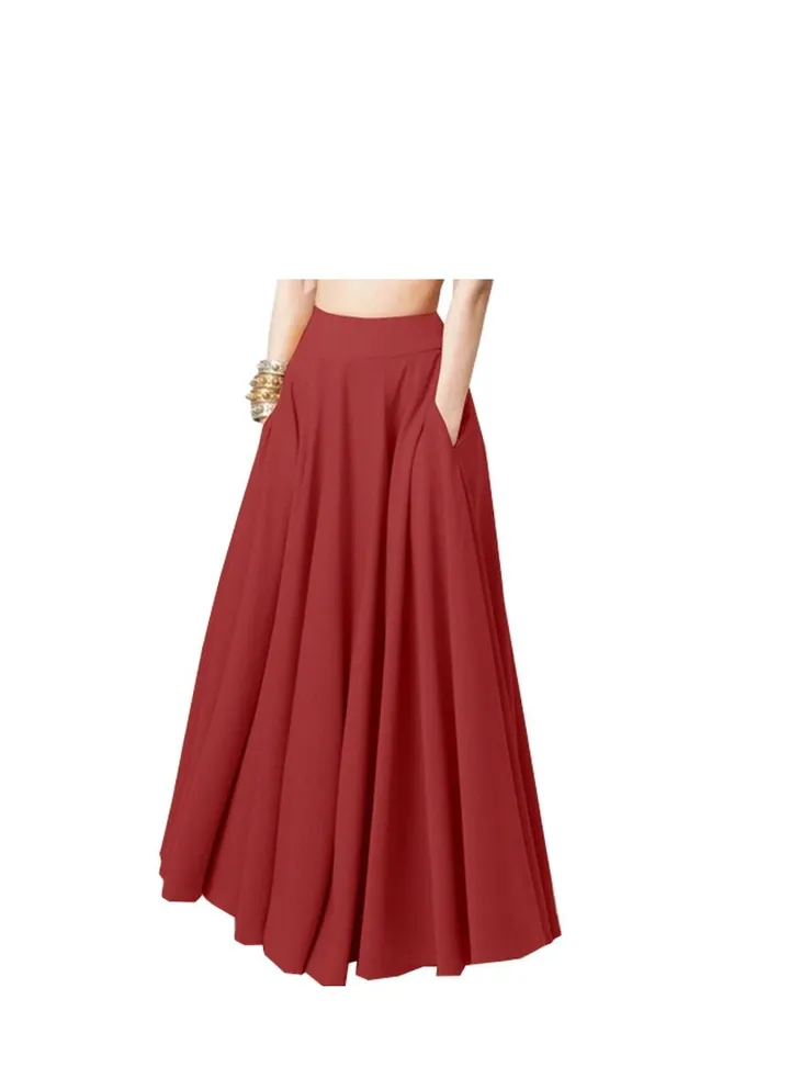 New Women Solid Color Skirt