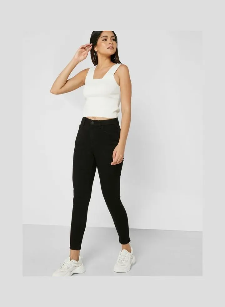 High Waist Skinny Jeans Black