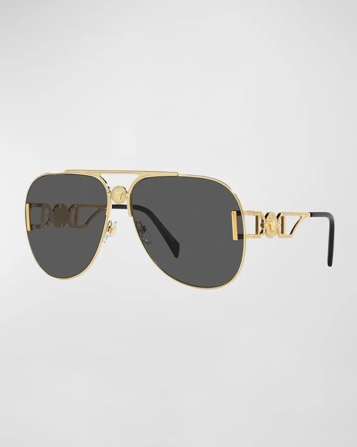 Medusa Metal & Plastic Aviator Sunglasses