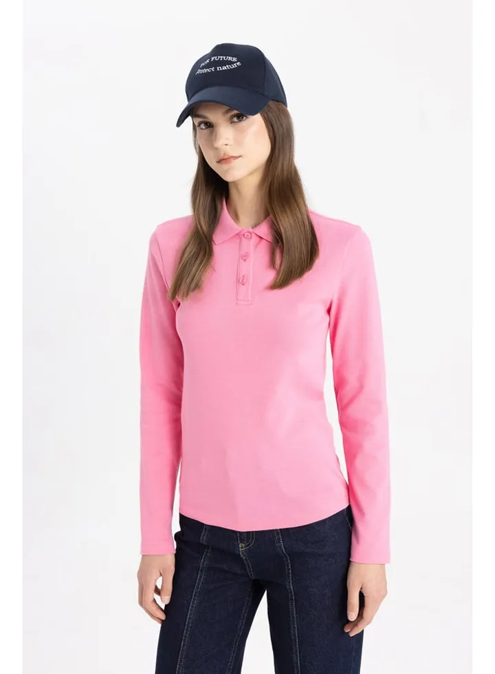 Woman Polo Neck Knitted Long Sleeve Tunic