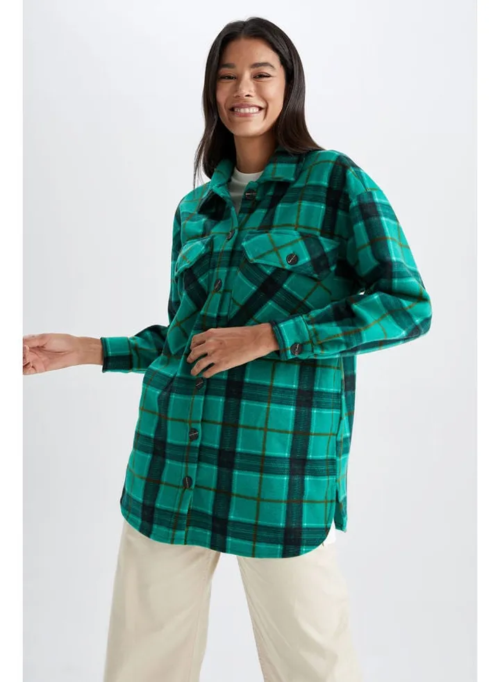 Woman A Line Woven Long Sleeve Tunic