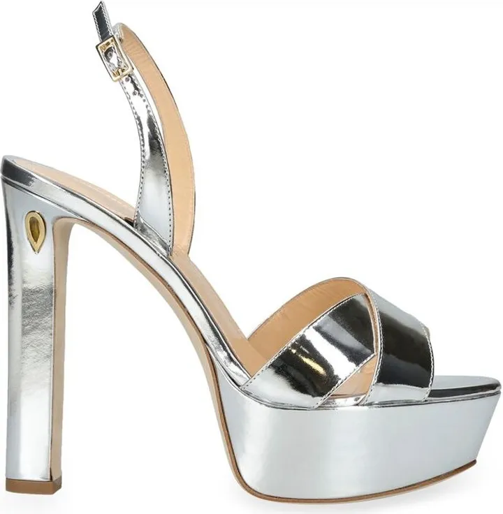 Jennifer Chamandi Leather Leonardo Platform Sandals 130