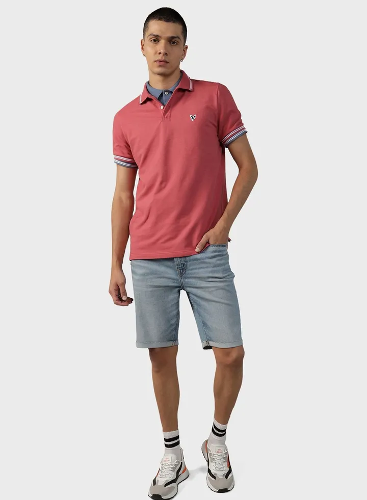 Slim Fit Embroidered Logo Polo T-shirt