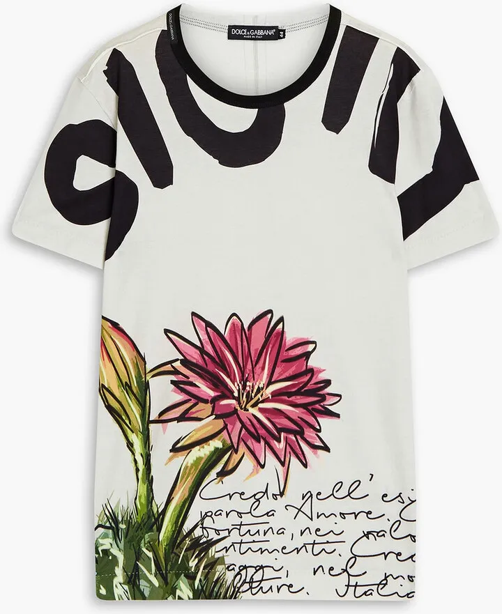 Slim-fit printed cotton-jersey T-shirt