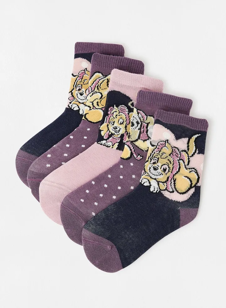Girls Printed Socks (Pack of 5)